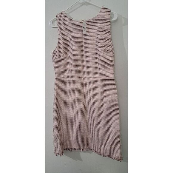 Ann Taylor Womens Size 8 Pink Black Sheath Dress Flare Fringe Hem $79.50 - Picture 1 of 9